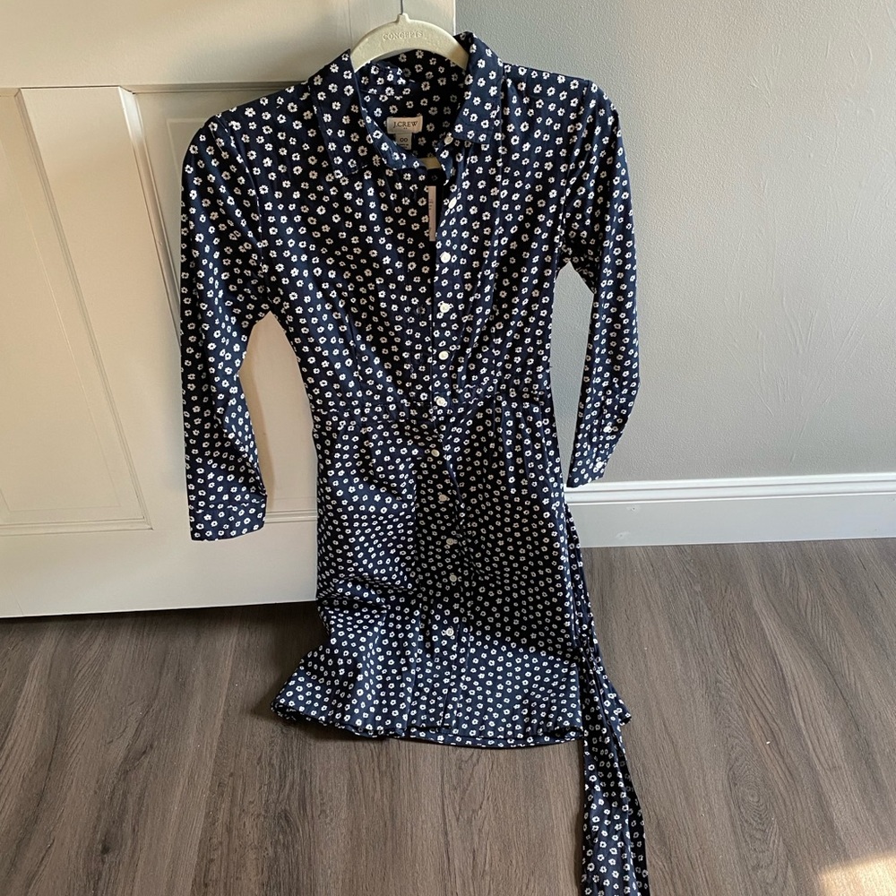 J Crew Navy Mid Length Dress